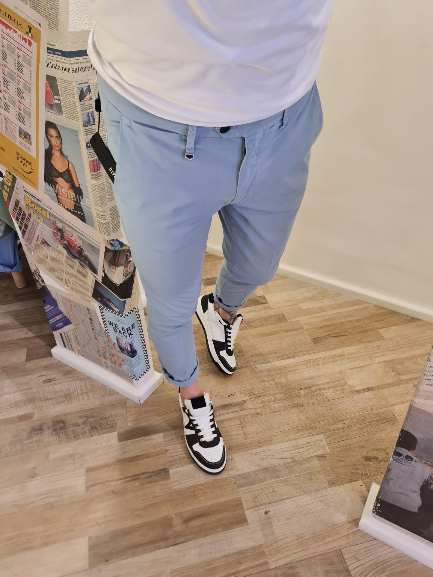 PANTALONE MICROFANTASIA CIELO