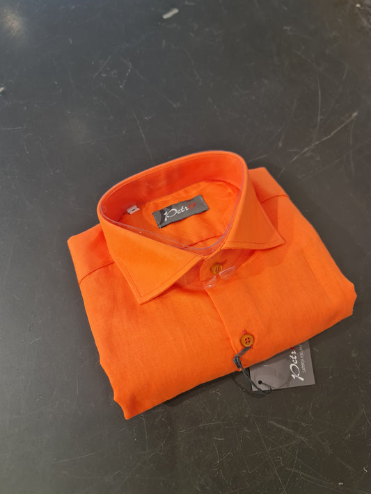 CAMICIA LINO ARANCIONE