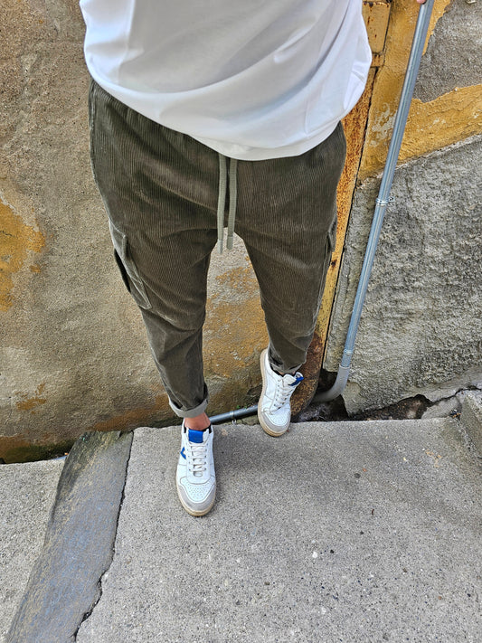 PANTALACCIO CARGO IN VELLUTO VERDONE