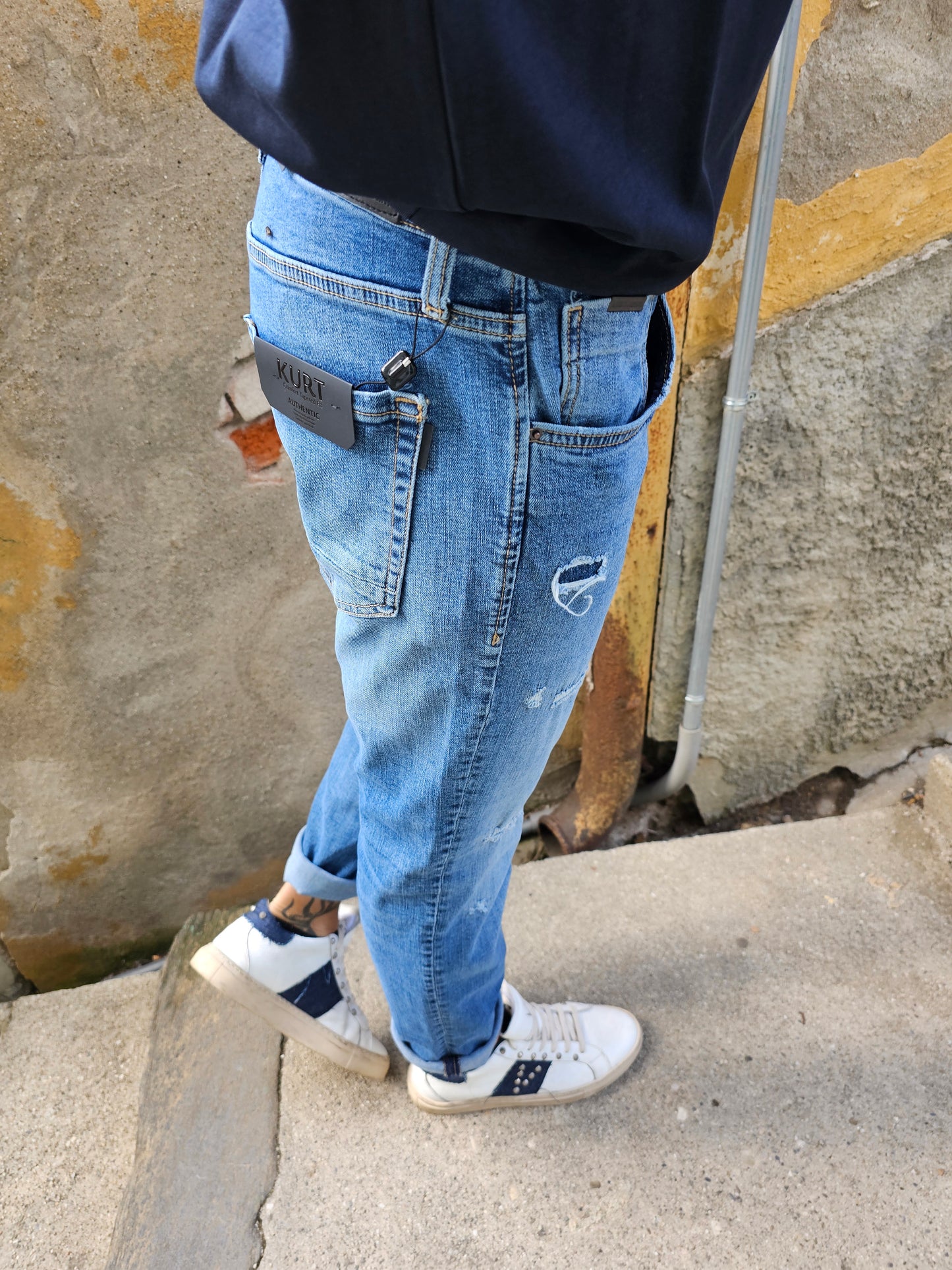 JEANS KURT STRAPPO GINOCCHIO