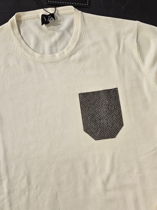 MAGLIA PANNA TASCA CONTRASTO