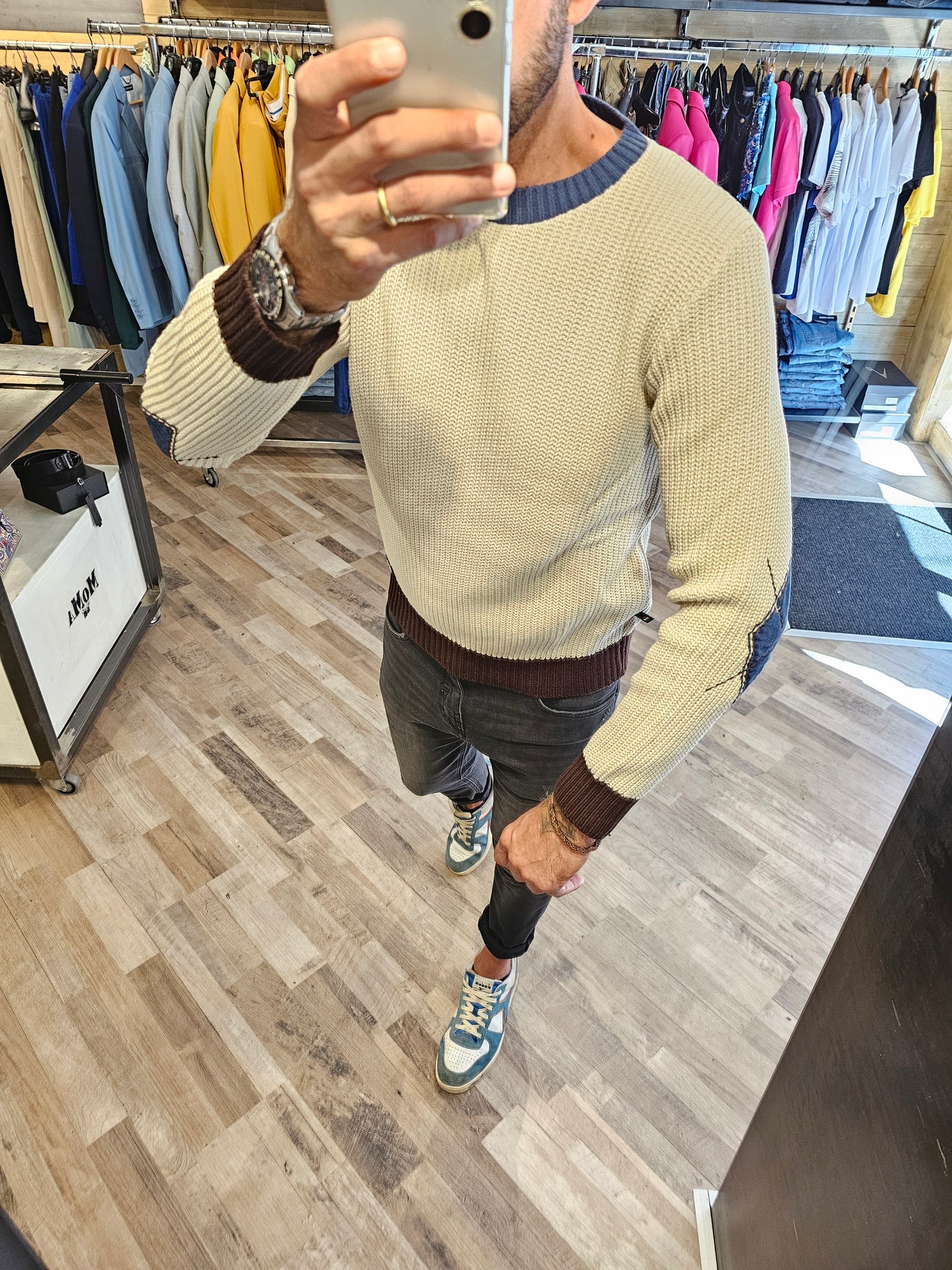 MAGLIA 3 COLORI PATCHWORK