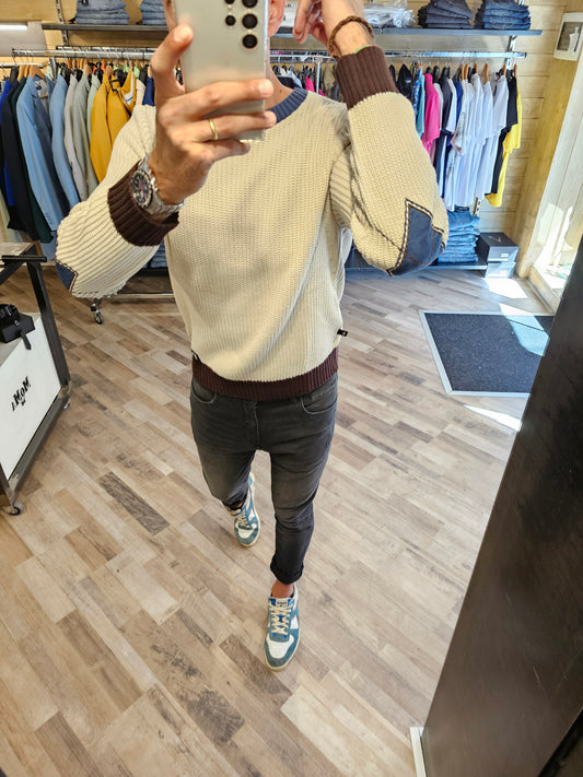 MAGLIA 3 COLORI PATCHWORK