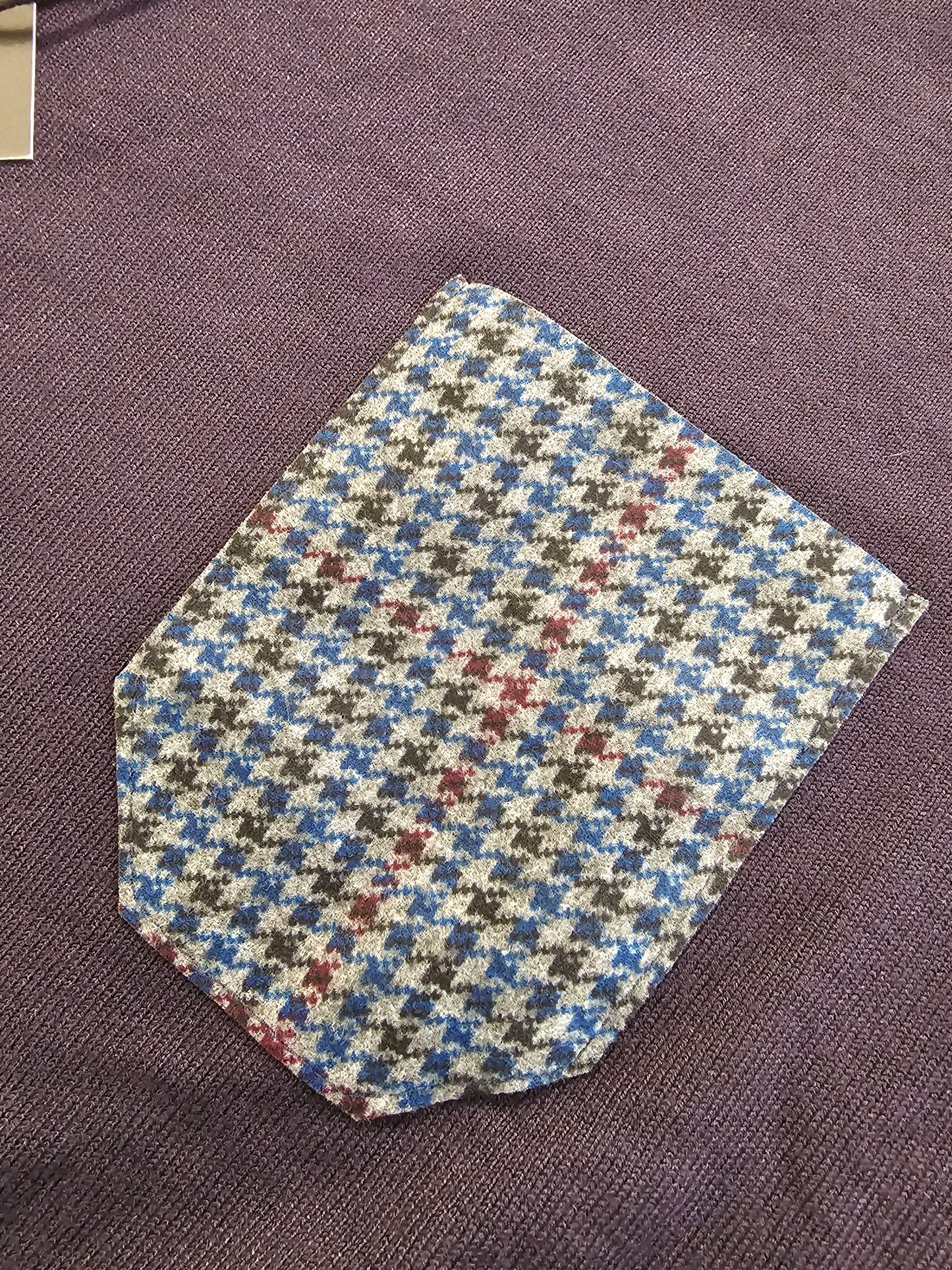 MAGLIA BLU TASCA PIED DE POULE