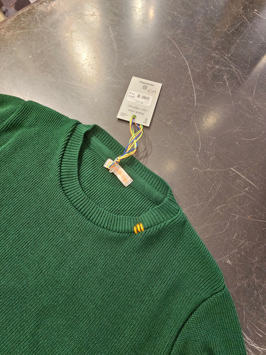 MAGLIA VERDE BOTTIGLIA CON CUCITURE A CONTRASTO