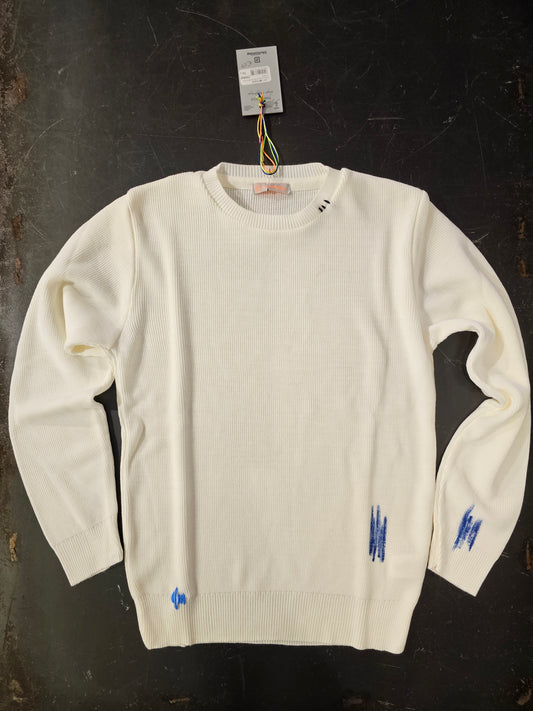 MAGLIA BIANCA VERNICE E CUCITURE A CONTRASTO