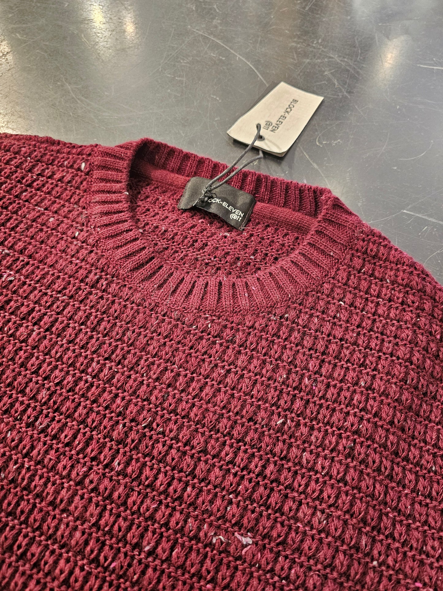 MAGLIONE BORDEAUX PUNTINATO BL11