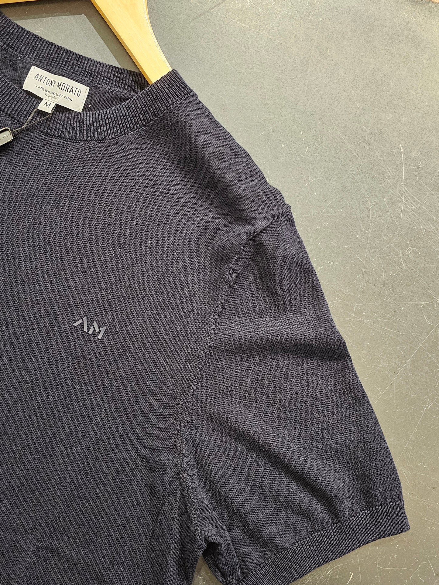 MAGLIA IN FILO BLU NAVI MORATO