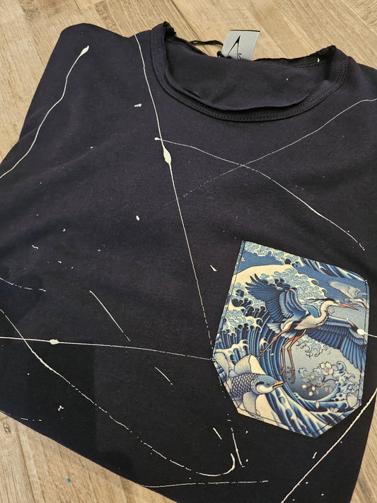 T-SHIRT TASCHINO E SCHIZZI VERNICE