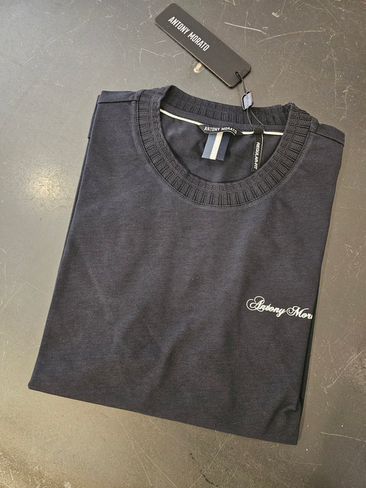 T-SHIRT COLLO LAVORATO