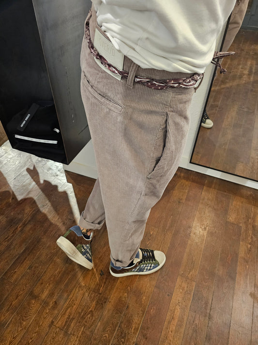 PANTALONE CHINO CROPPED VELLUTO