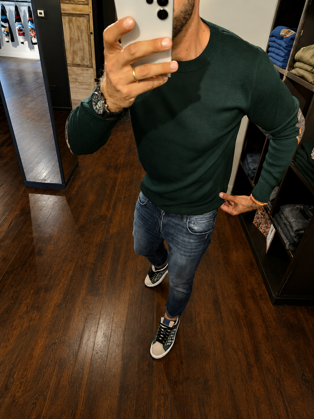 MAGLIA PATCHWORK GOMITI BOTTIGLIA