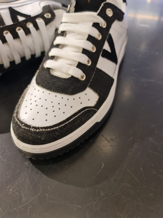 COLLEGE CON INSERTI IN DENIM