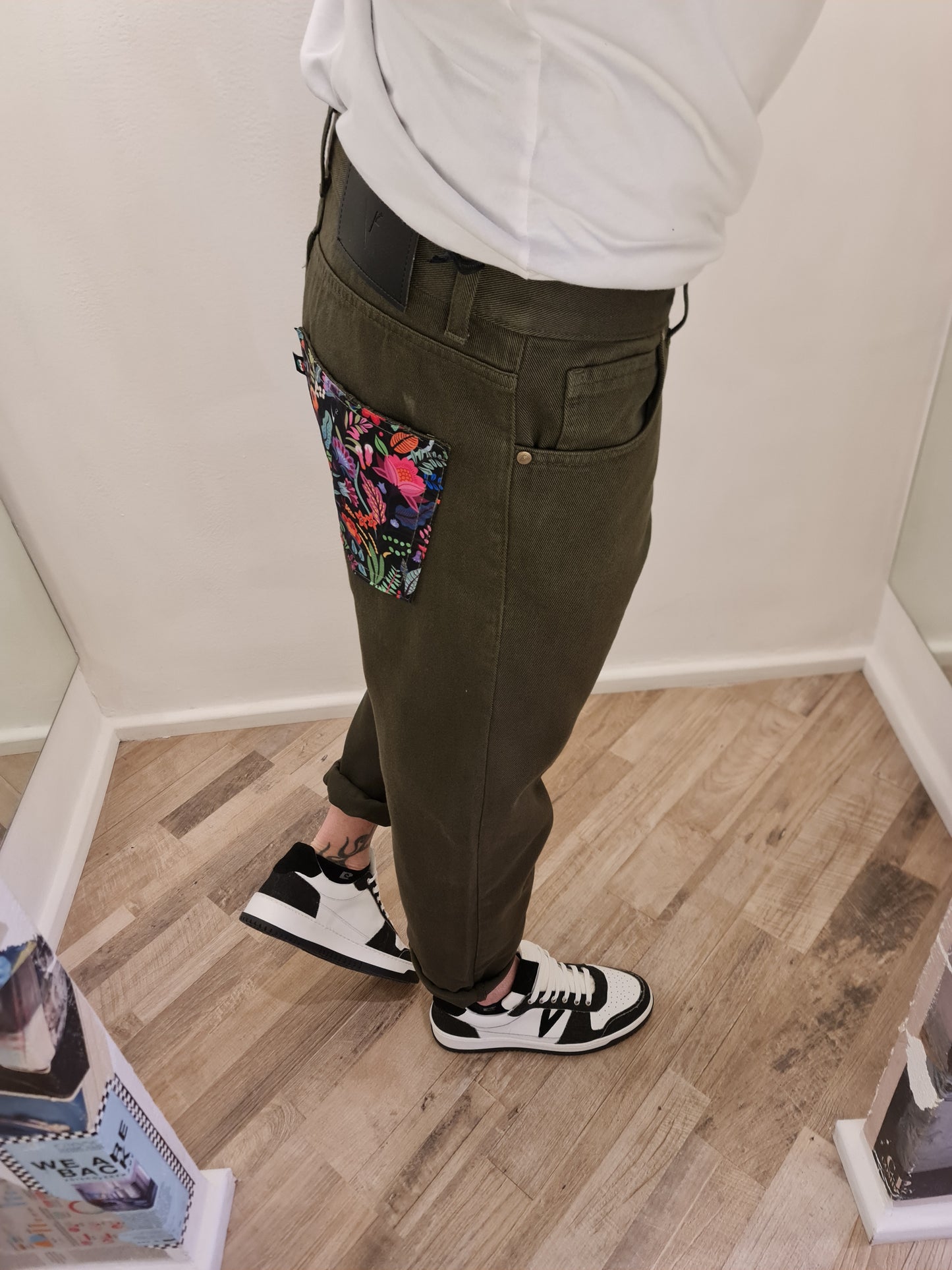 JEANS VERDONE TASCA CONTRASTO