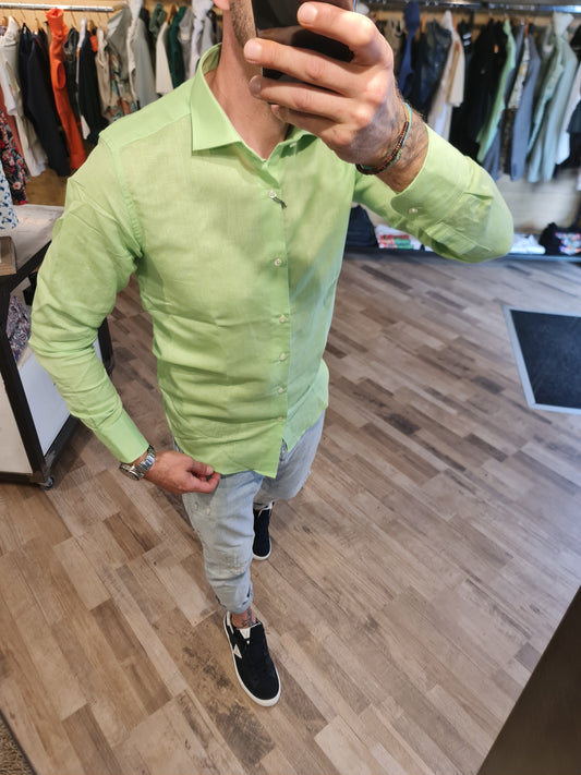 CAMICIA LINO VERDE
