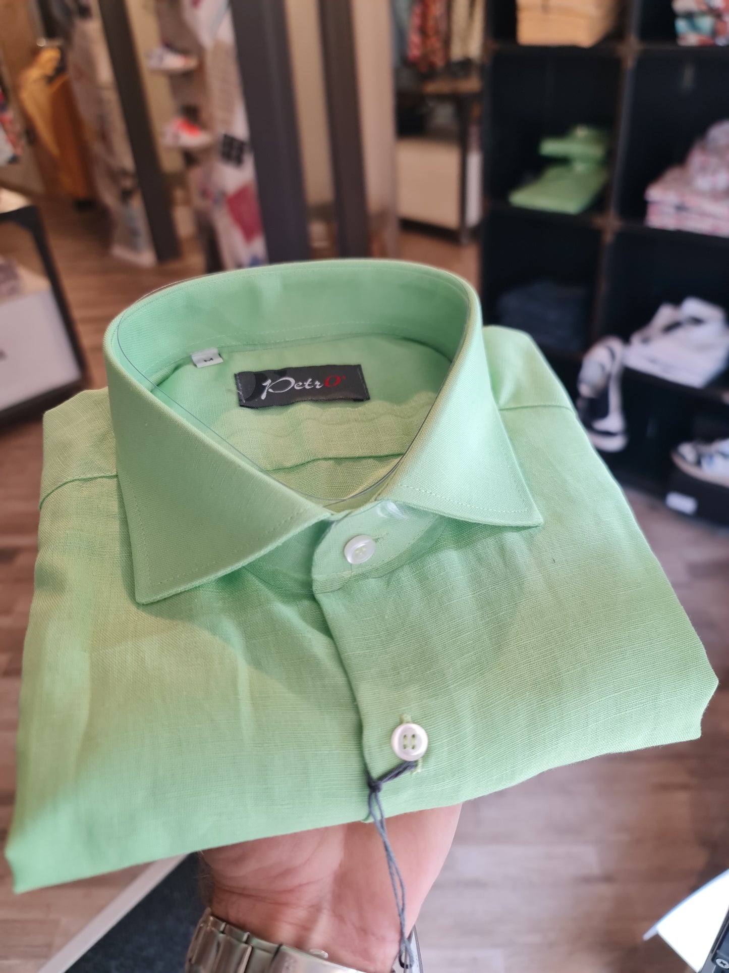 CAMICIA LINO VERDE