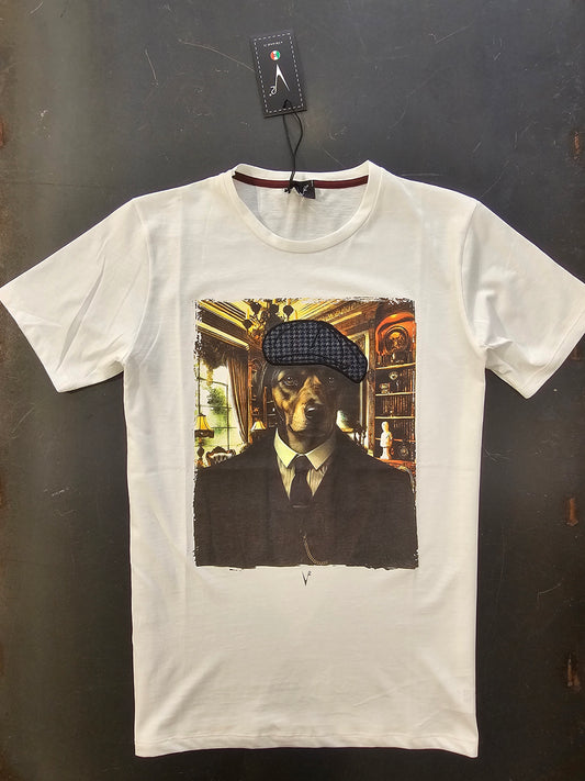 T-SHIRT DOG PIED DE POULE