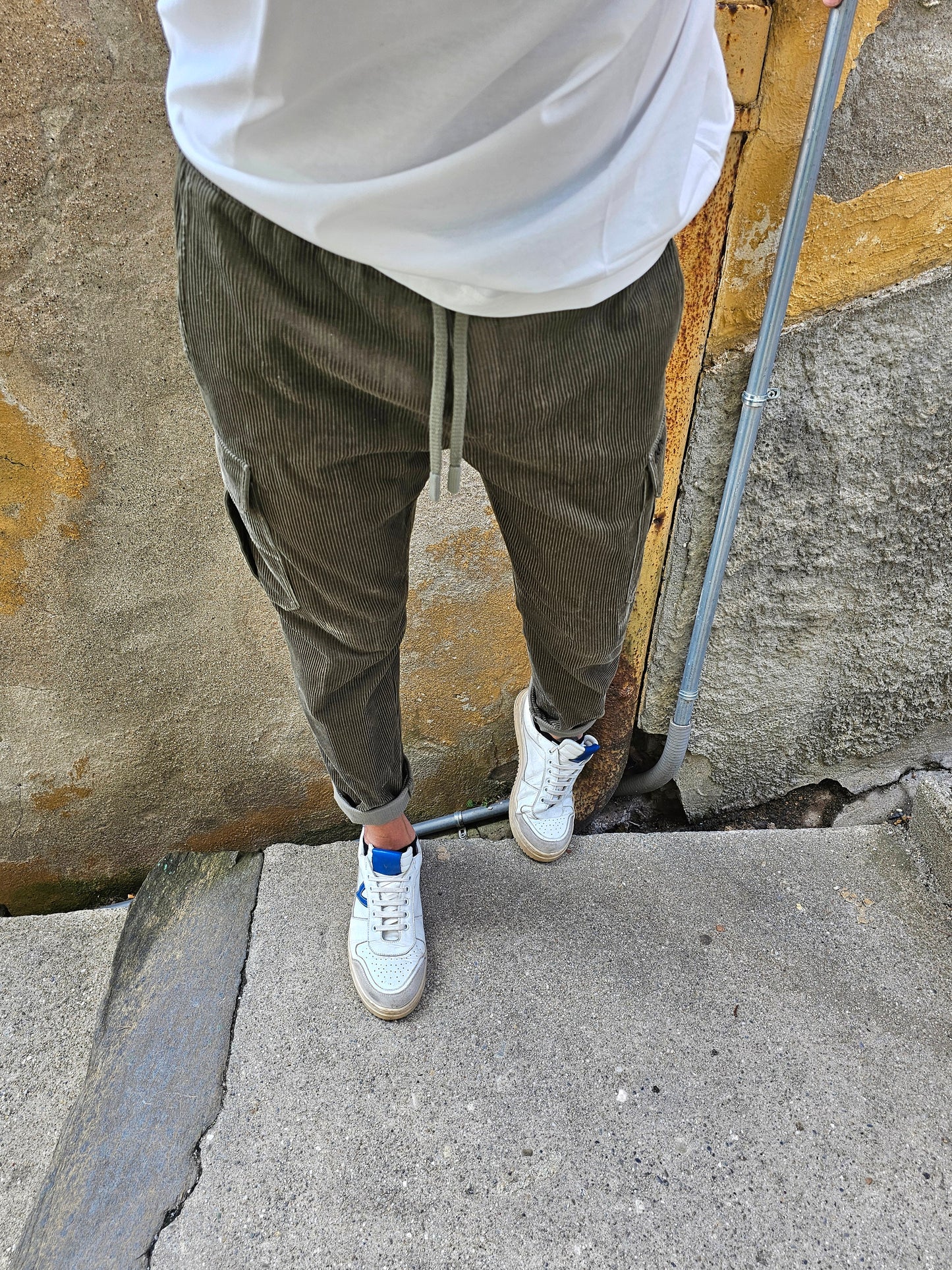 PANTALACCIO CARGO IN VELLUTO VERDONE