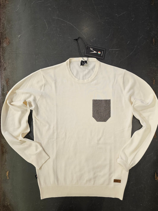 MAGLIA PANNA TASCA CONTRASTO