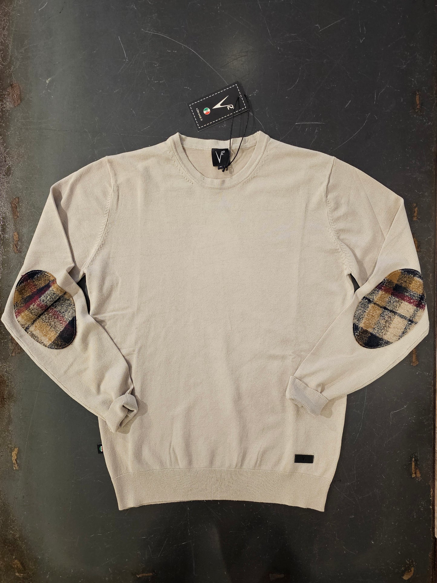 MAGLIA SABBIA TOPPE GOMITI CHECK