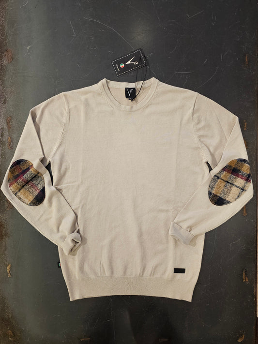 MAGLIA SABBIA TOPPE GOMITI CHECK