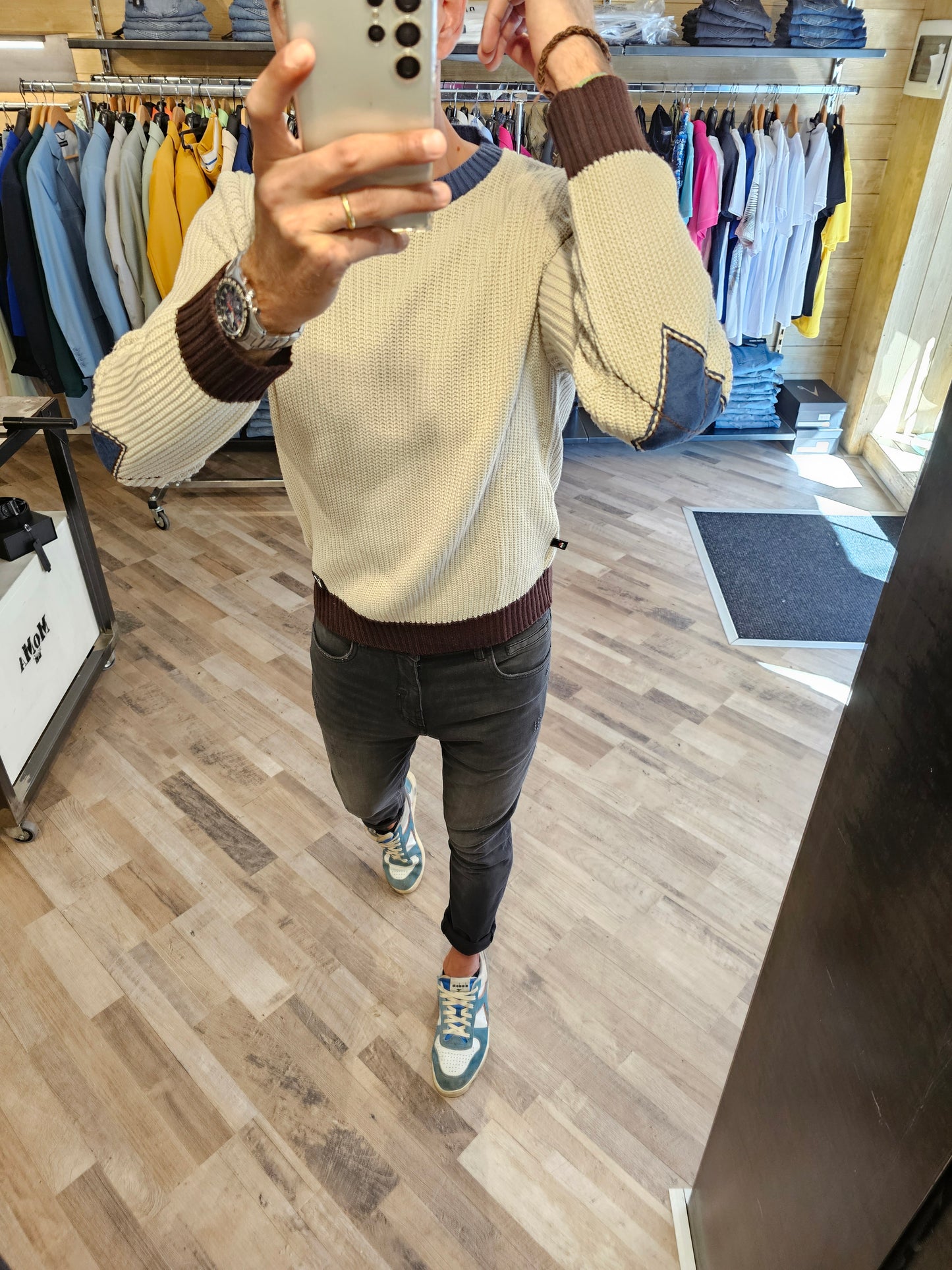 MAGLIA 3 COLORI PATCHWORK