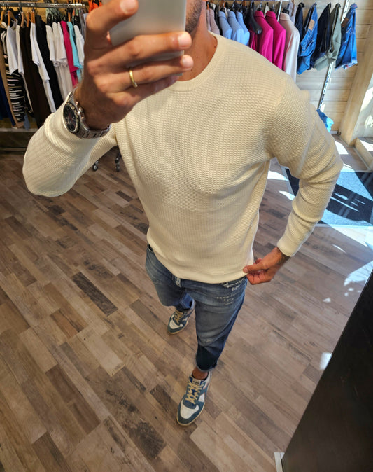 MAGLIA AVORIO MOTIVO IN RILIEVO