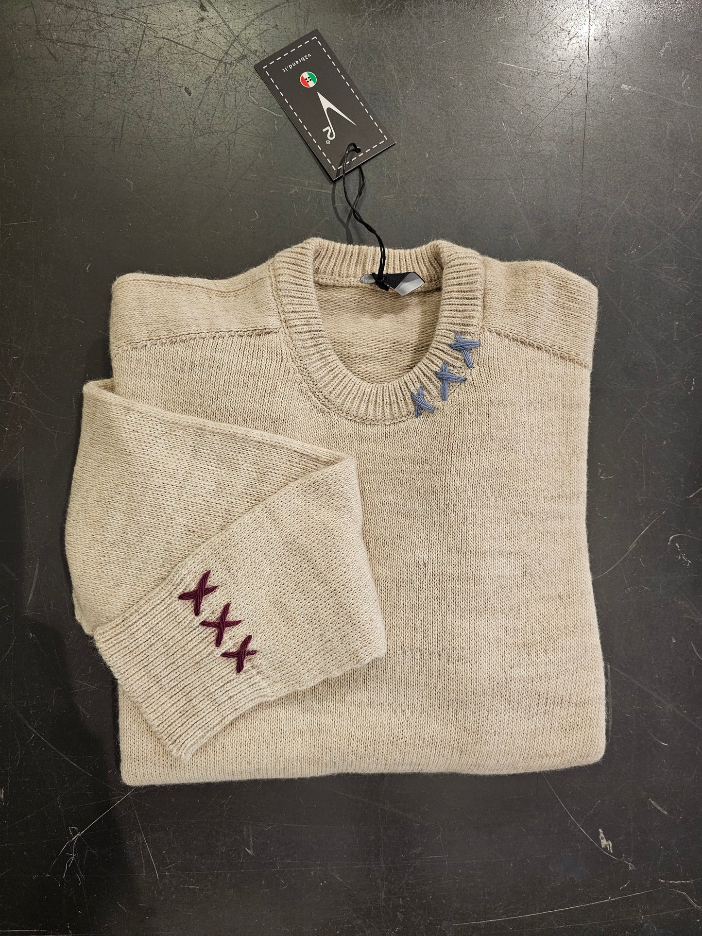 MAGLIONE SABBIA CON CUCITURE