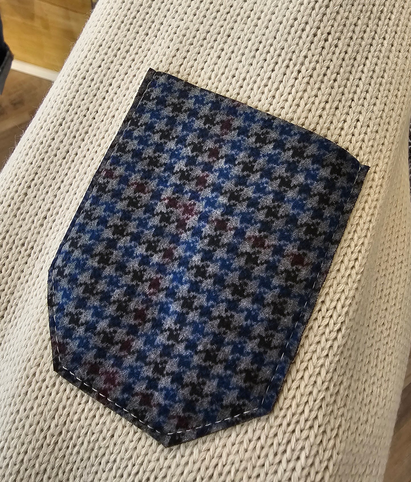 MAGLIONE TASCA PIED DE POULE