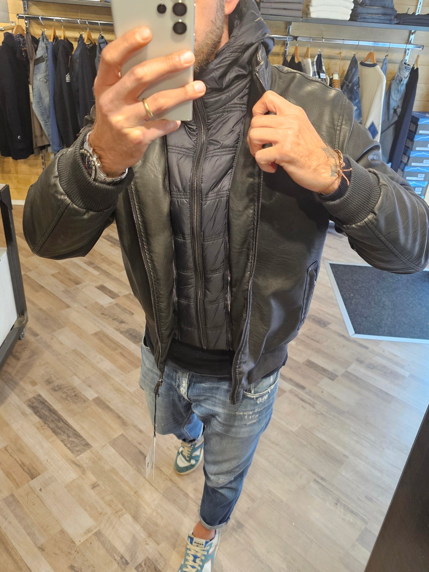 GIUBBINO TESTA DI MORO ECOPELLE DOPPIO