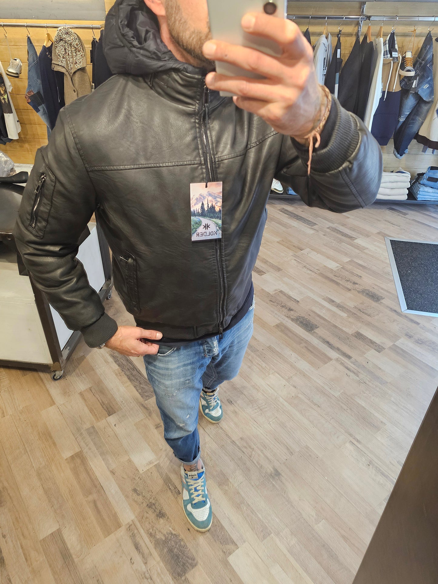 GIUBBINO TESTA DI MORO ECOPELLE DOPPIO