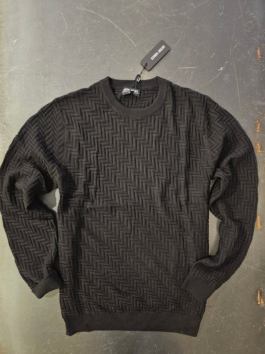 MAGLIA TECHNO NERA MOTIVO RILIEVO