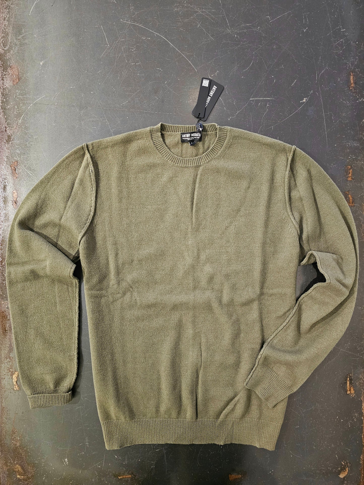 MAGLIA VERDONE CUCITURE CUCITURE A VISTA