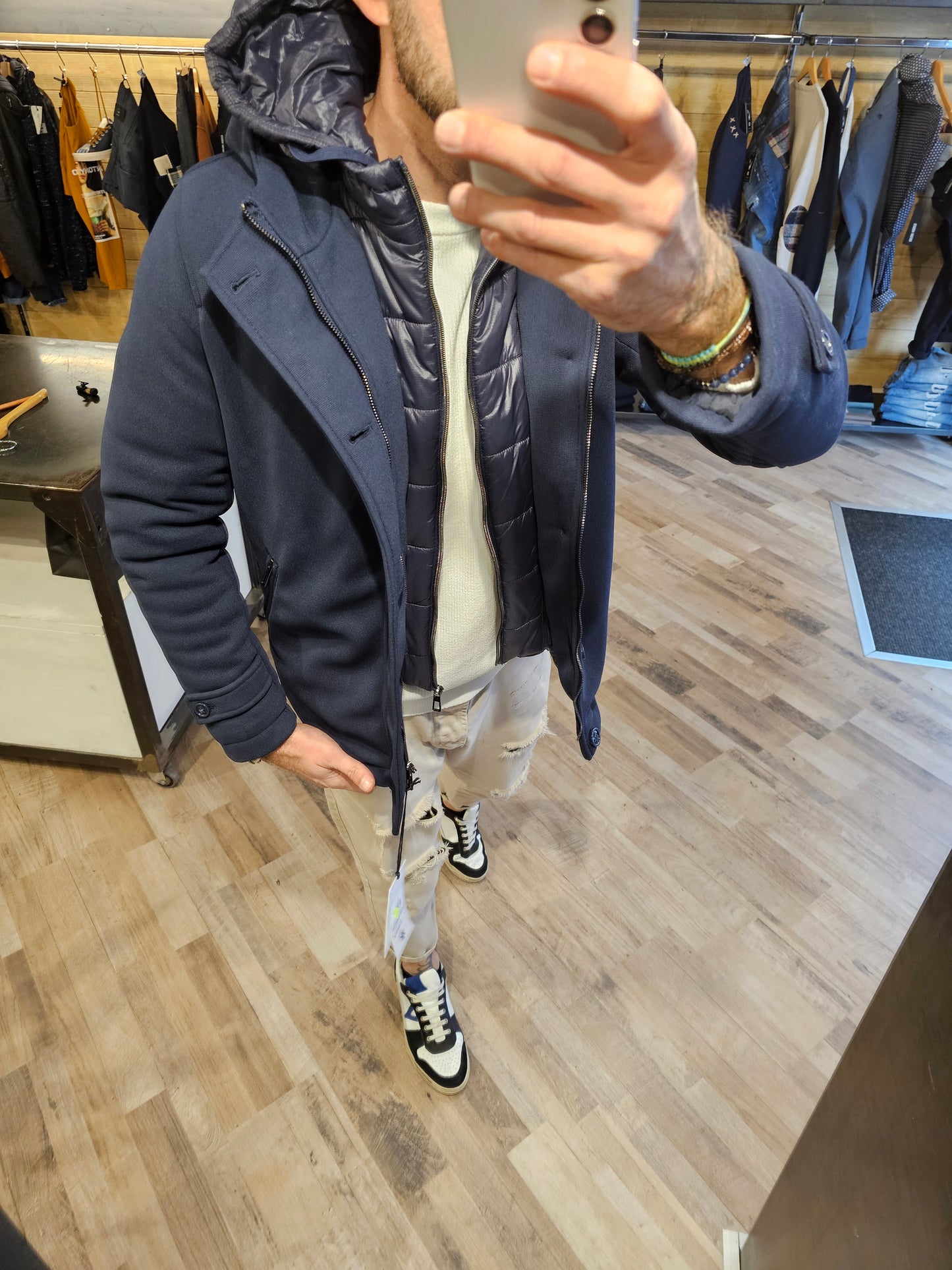 GIUBBINO BLU ARMATURATO DOPPIA CHIUSURA