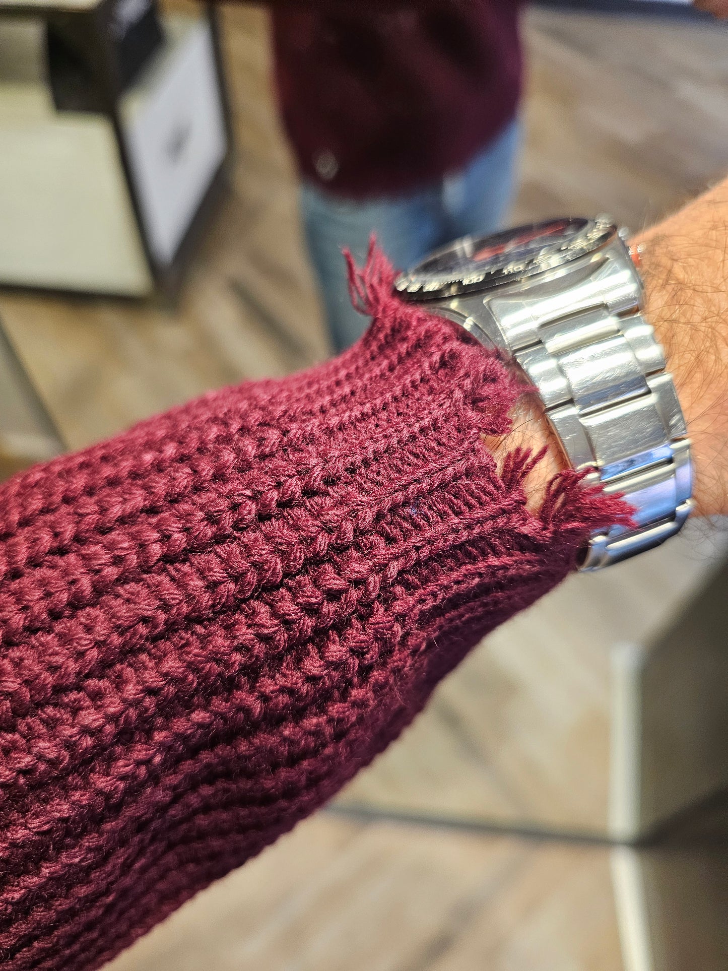 MAGLIA BORDEAUX ROTTURE E SCHIZZI VERNICE