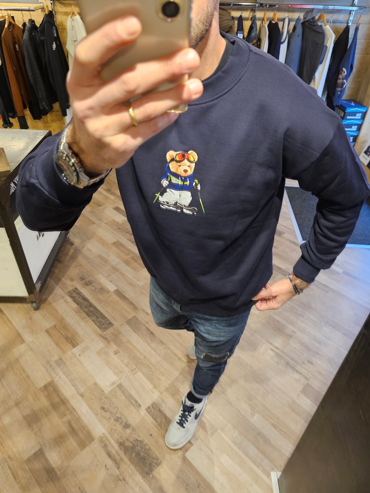 FELPA TEDDY OVERSIZE BLU