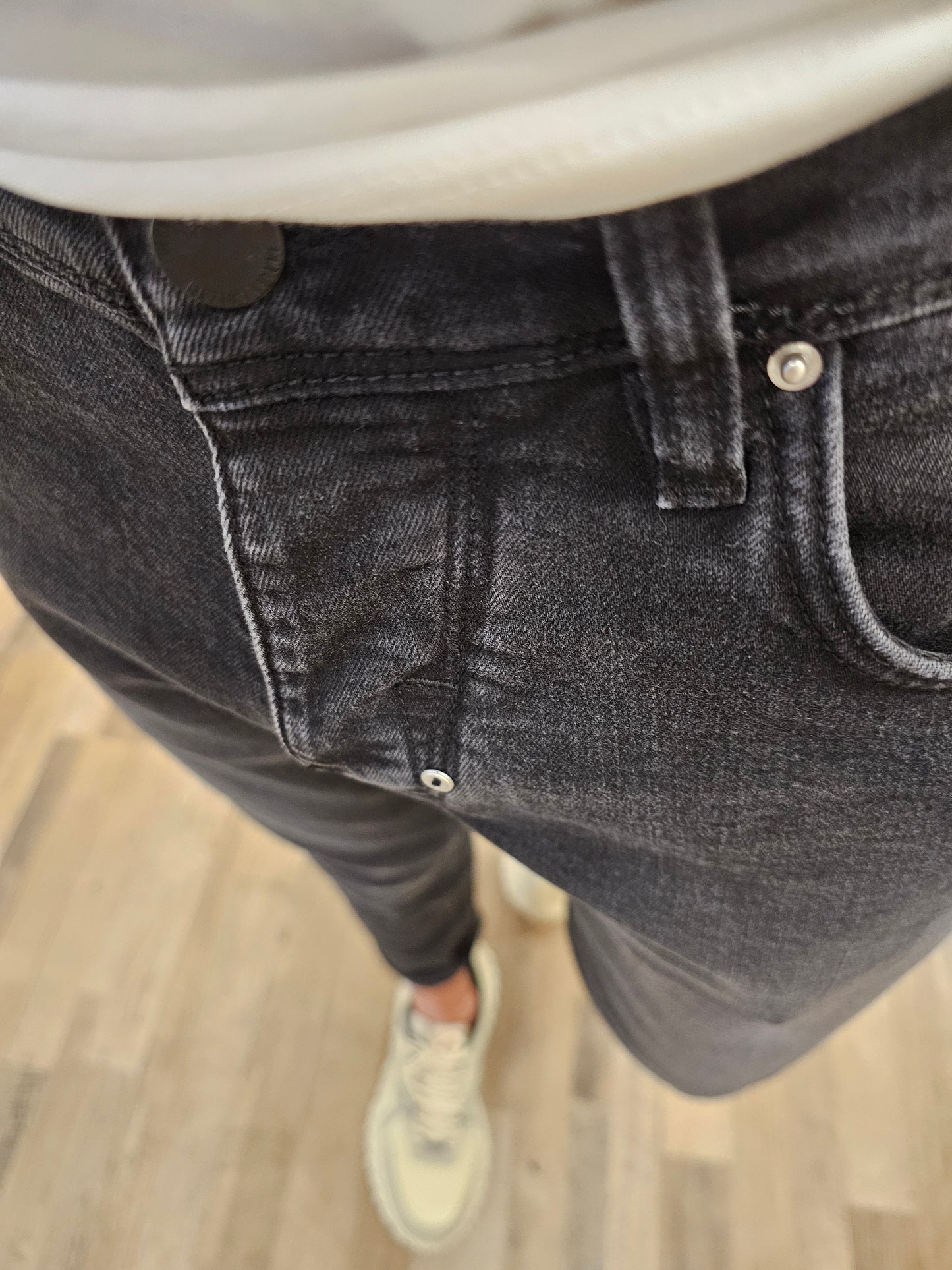 JEANS ARGON NERO SPALMATO