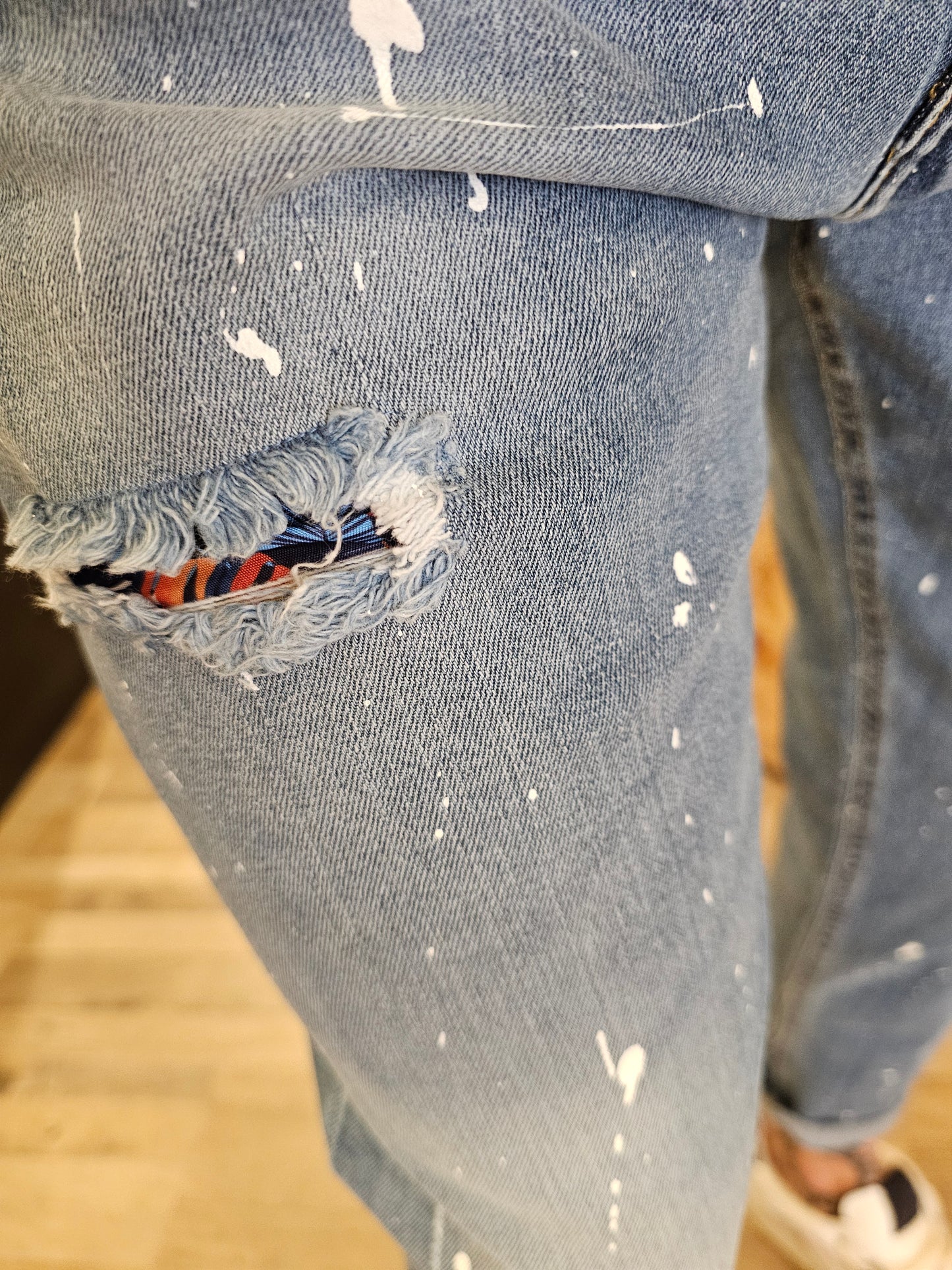 JEANS V2 VERNICE E TASCA CONTRASTO