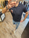 POLO IN MAGLIA BLU CON TASCA