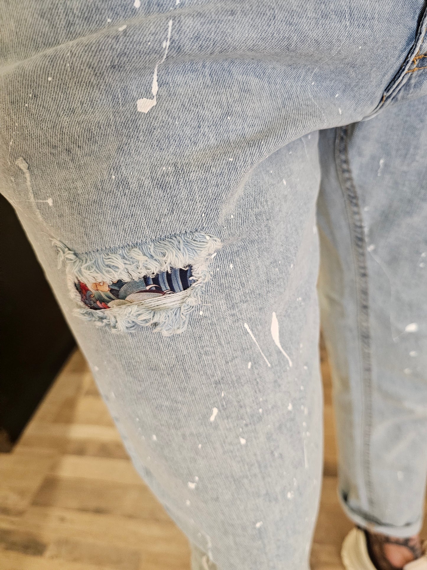 JEANS MARMO V2 VERNICE E TASCA CONTRASTO