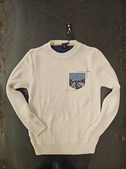 MAGLIONCINO PANNA PATCHWORK