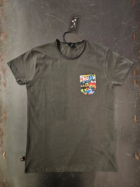 T-SHIRT VERDONE TASCHINO FUMETTO