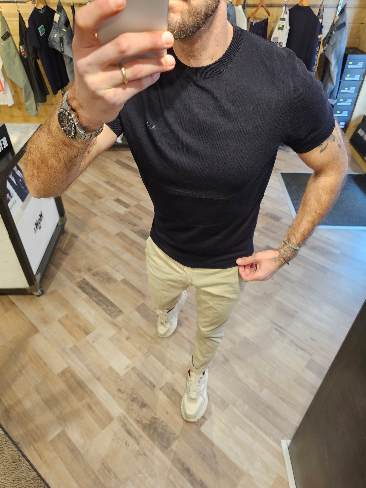 MAGLIA IN FILO BLU NAVI MORATO