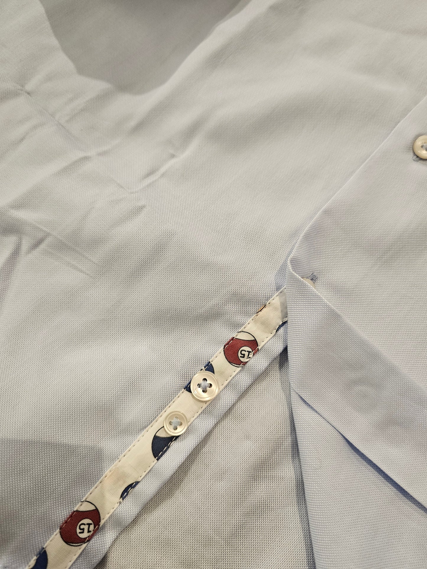 CAMICIA OXFORD AZZURRA RICAMI PALLE BILIARDO