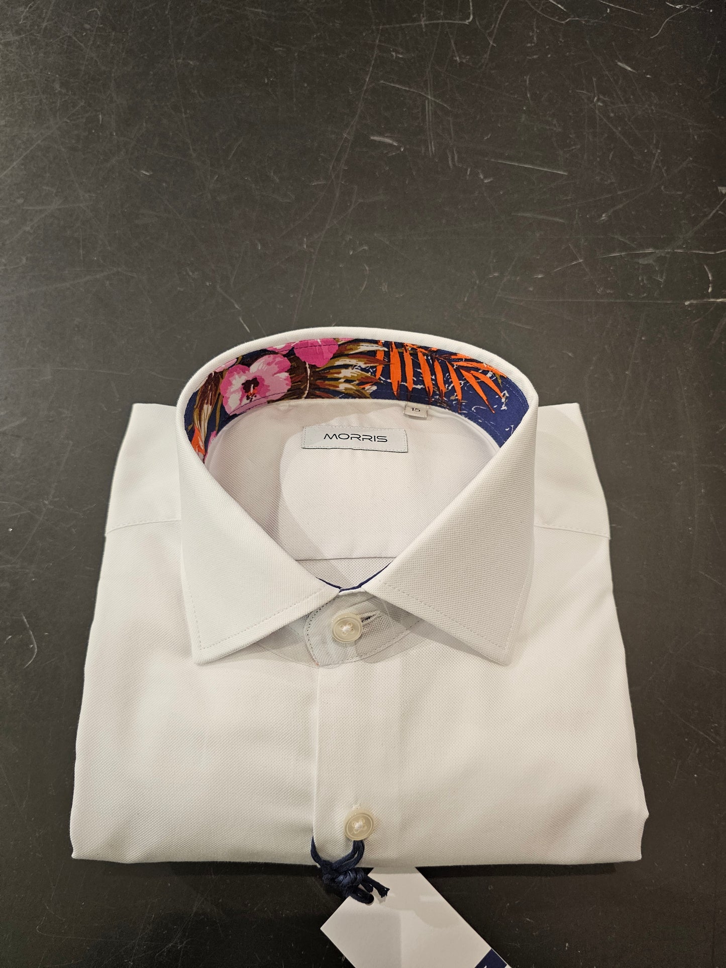 CAMICIA OXFORD BIANCA RICAMI FLOREALI