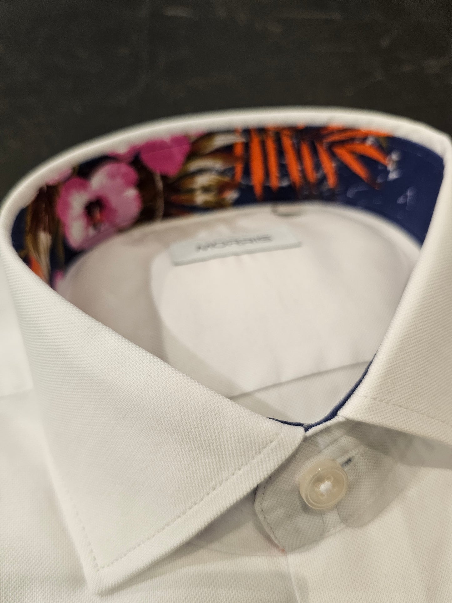 CAMICIA OXFORD BIANCA RICAMI FLOREALI