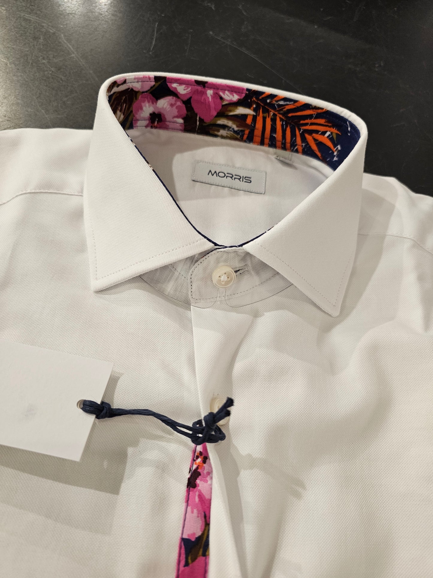 CAMICIA OXFORD BIANCA RICAMI FLOREALI