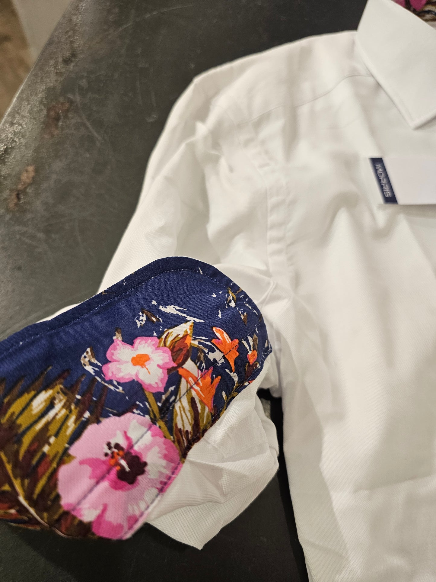 CAMICIA OXFORD BIANCA RICAMI FLOREALI