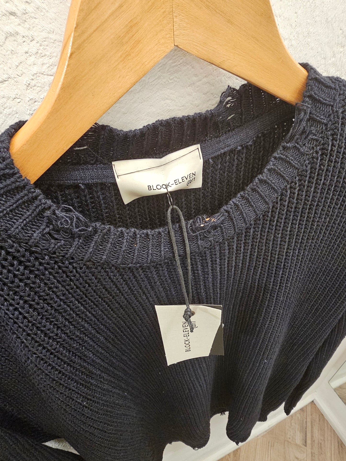 MAGLIA COTONE BLU ROTTURE