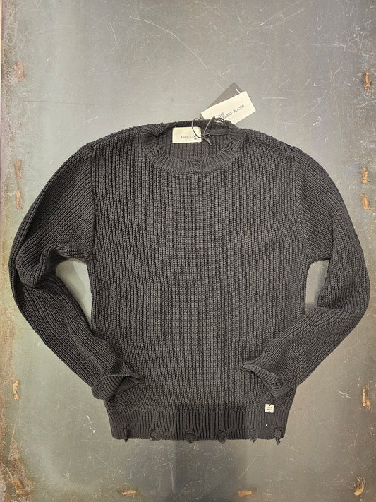 MAGLIA COTONE NERA ROTTURE